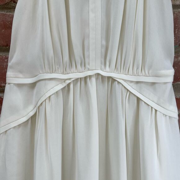 NWT Banana Republic Ivory High Neck Sleeveless Flowy A line Zip Dress Sz-2 Midi - Picture 4 of 10